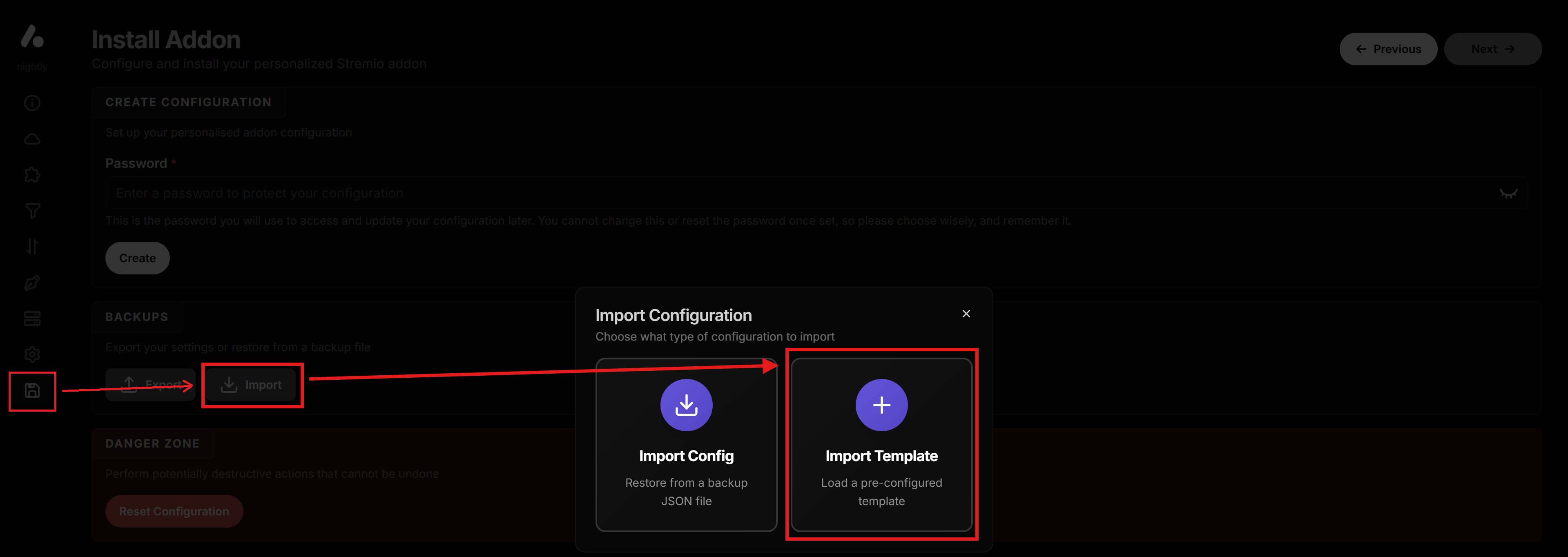 Import Template